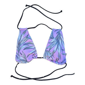 Victorias Secret Pink String Bikini Top, Tropical Leaf Print Pink Green, Size XS